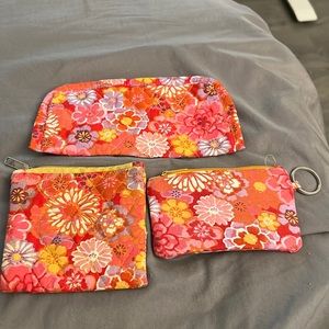 3 piece set! Card holder, eyeglass case and change purse